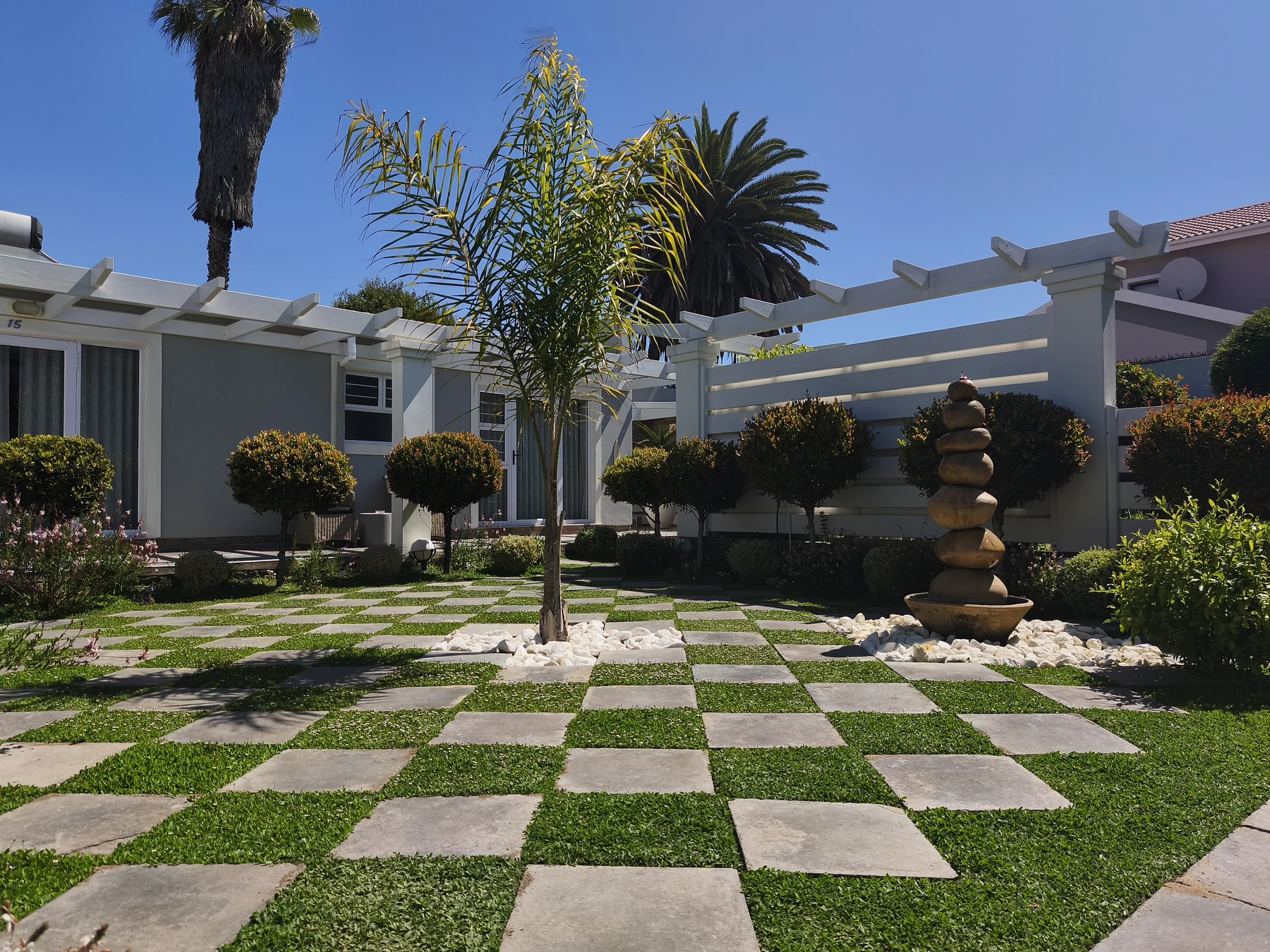 Garden and courtyard at Swakopmund Guesthouse
